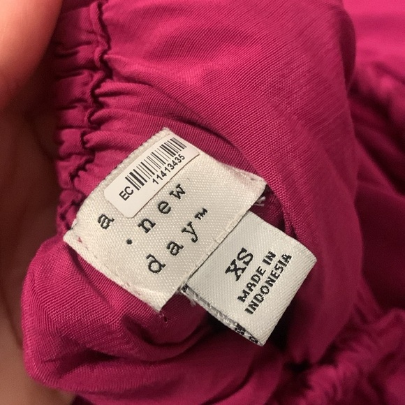 target A New Day solid Fuschia/ Magenta Midi Dress size XS tie back cottage - Picture 5 of 8